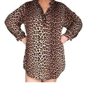 INC LEOPARD DRESS/BLOUSE SIZE LARGE